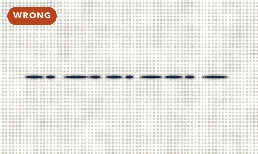 Sashiko length to avoid.